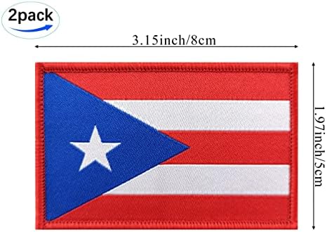 JBCD 2 Pack Portoriko Zastava zastava Portoričke zastava Taktički zakrpa Zastava za zastavu za odjeću za patch maimu