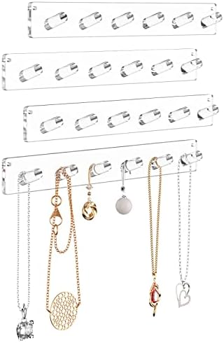 Niubee Wall ogrlica sa ogrlicama, 4 pakovanje akrilni nakit stalci organizator, narukvice prstenovi za prstenje za prstene, najbolji
