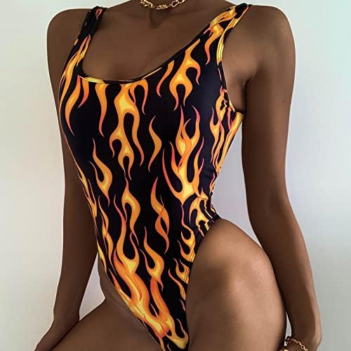 Jednodijelni kupaći kostimi za žene 3d plamen štampani Bikini Setovi odjeća za plivanje ljetna kupaća odijela na plaži