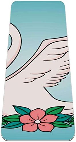 Siebzeh Swan Flower Premium Thick Yoga Mat Eco Friendly gumeni Health & amp; fitnes neklizajuća prostirka za sve vrste vježbe joge i pilatesa