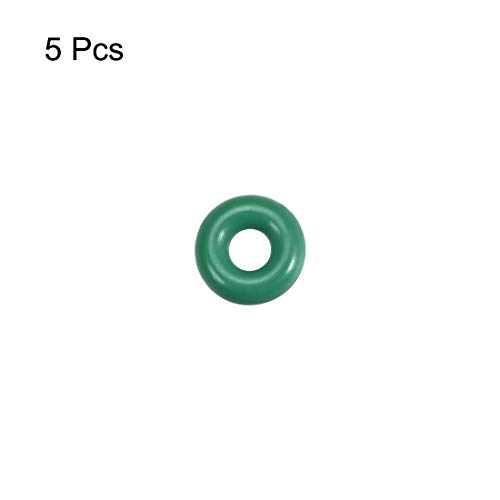 Uxcell Fluorne gume O-prstenovi, 8mm od 3,2 mm ID 2,4 mm širina FKM brtva za brtvu za strojeve, zelena, pakovanje od 5