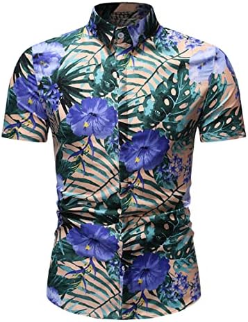 Muški casual havajske košulje cvjetne tropske kratke rukave od tiskanih košulja niz casual haljina na plaži Aloha majice