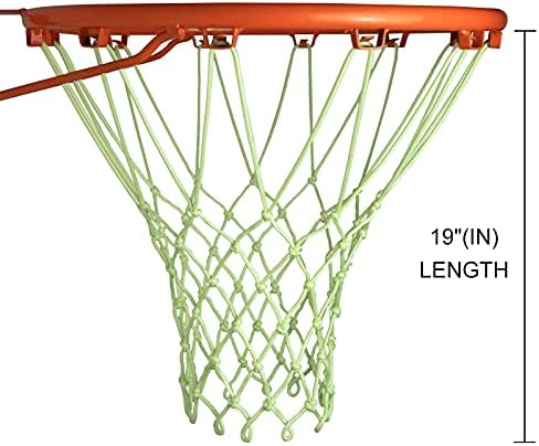 Sanung fluorescentne košarkaške mreže Night Glow košarkaška mreža sa 12 petlje 6 čvorova za sve vremenske uslove protiv biča Svjetleća