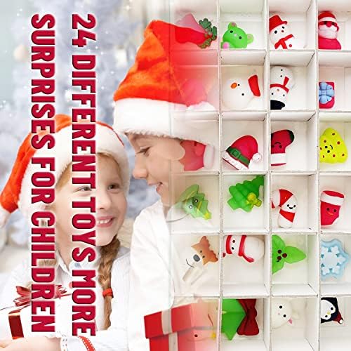 Advent Calendar 2022, 24 kom Mochi Squishy igračke Božić odbrojavanje kalendar, 24 dana Advent kalendari iznenađenje Božić poklone za djecu Squishy igračke za dječaka djevojčice djecu Toddler Teens & amp ;odrasle žene