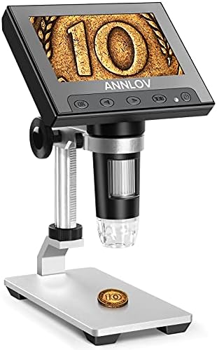 LCD digitalni mikroskop, Annlov 4,3-inčni ručni USB mikroskop 50x-1000x mikroskop sa uvećanjem novčića Video Kamera sa 8 podesivih