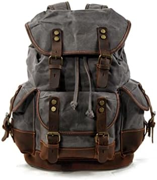 LUKEO vanjski ruksak Ležerna učenička Školska torba velikog kapaciteta putni ruksak platnena kožna planinarska torba