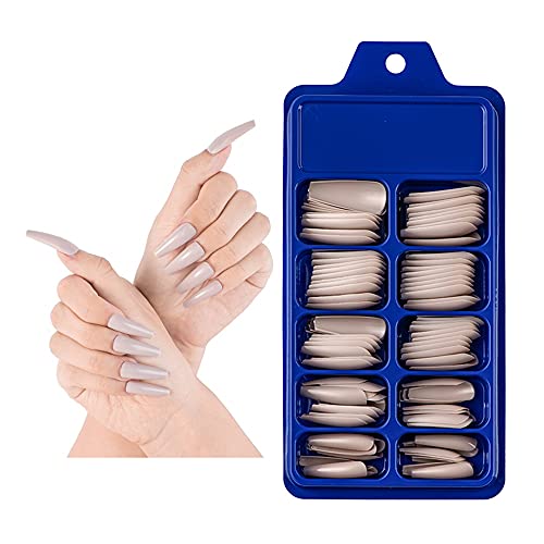 100kom obojeni dugi kovčeg lažni nokti Savjeti umjetni akril Savjeti balerina oblik pritisnite na lažni nokti manikura nokat DIY dekor