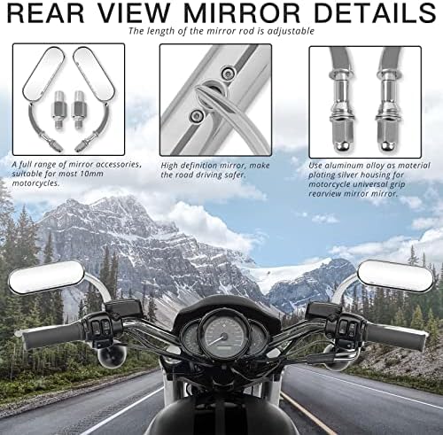 DREAMIZER Chrome motocikl retrovizori 8mm 10mm Oval Retro Mini bočni Retro ogledalo za Softail Breakout Silm Fatboy Sportster XL883