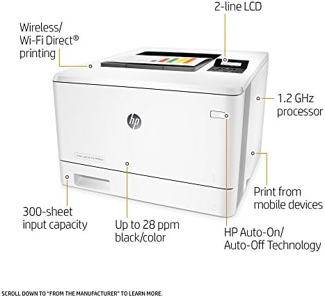 HP Laserjet Pro M452nw bežični laserski štampač u boji sa ugrađenim Ethernetom, spreman za dopunu Dash
