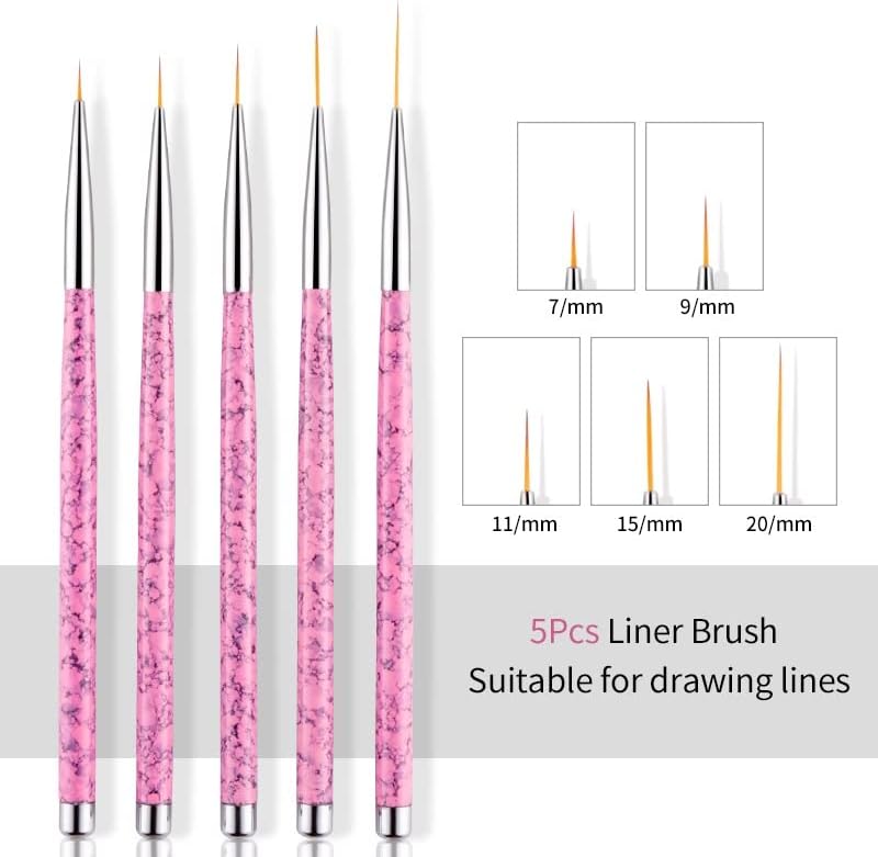 YEBDD Nail Art Liner Painting Flower DIY Dizajn crtež Detailing Pen Brushes Set manikir Stripes Grid Tips Tool