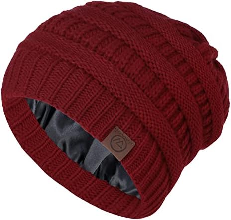 Durio saten obložen zimskim ženskim ženskim nogu Beanie kabel pleteni zimski šešir za žene debele ženske bubice za zimske šešire