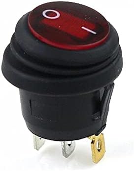 UNCASO 1kom Kcd1 okrugla vodootporna On-Off 3pin lampa okrugla klackalica 10 a 250VAC 125V lampa sa ravnim remenom LED
