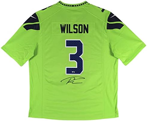 Seahawks Russell Wilson potpisao je neon Green Nike Jersey Fanatics - autogramirani NFL dresovi