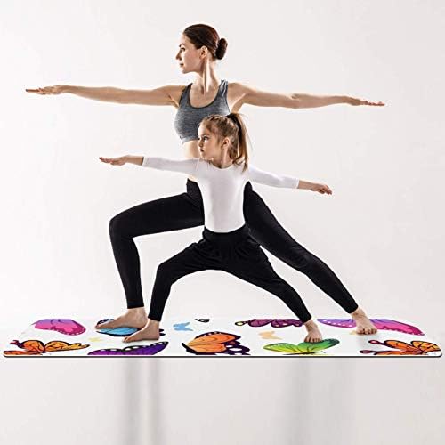 Siebzeh Butterflys Premium Thick Yoga Mat Eco Friendly Rubber Health & amp; fitnes Non Slip Mat za sve vrste vježbe joge i pilatesa