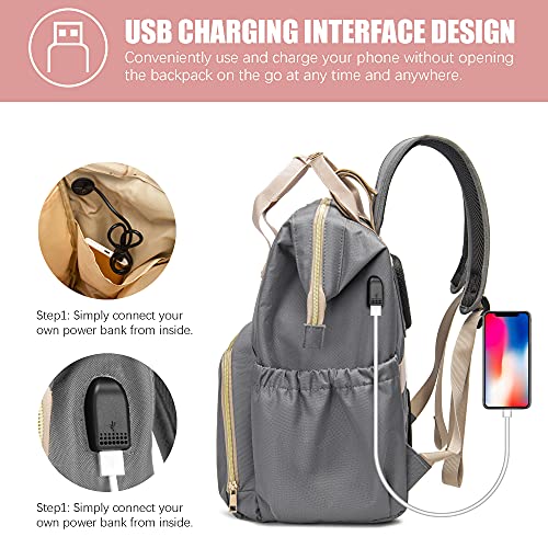 OSOCE torba za pelene ruksak torbe za bebe za dječake i djevojčice putni ruksak sa prijenosnim podlogom za presvlačenje i USB priključkom