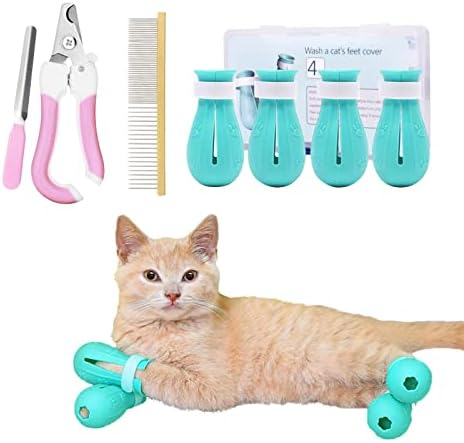 AUGELEL CAT čizme za mačke, silikonske cipele protiv ogrebotine, poklopac noktiju predostrožnosti za ogrebotine, kućne ljubimce za