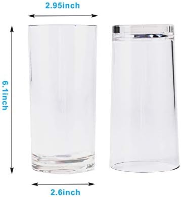 REALWAY plastična posuda za vodu otporna na lomljenje od 17 unci, prozirne neraskidive čaše za piće, set od 6 komada koji se može