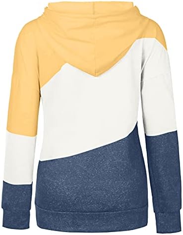 Žene Casual duksevi modni štampani dugi rukavi velike dukseve u boji blok Patchwork labave bluze pulover