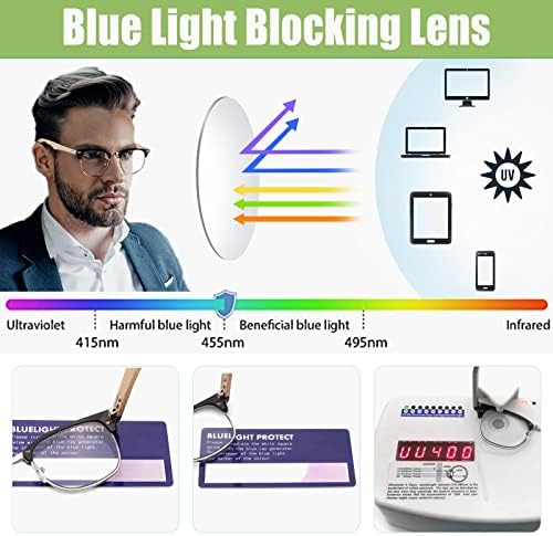 Soarea Bamboo Multifocus naočare za čitanje za muškarce žene Poluokvirni kvadratni progresivni čitači sočiva blokiranje plavog svjetla